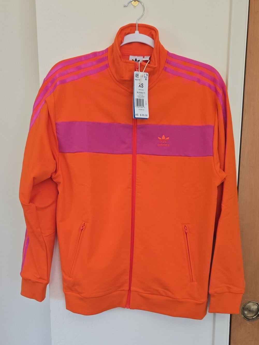 adidas Originals Blocked Track Tops Jacket - Orange Semi-lucid